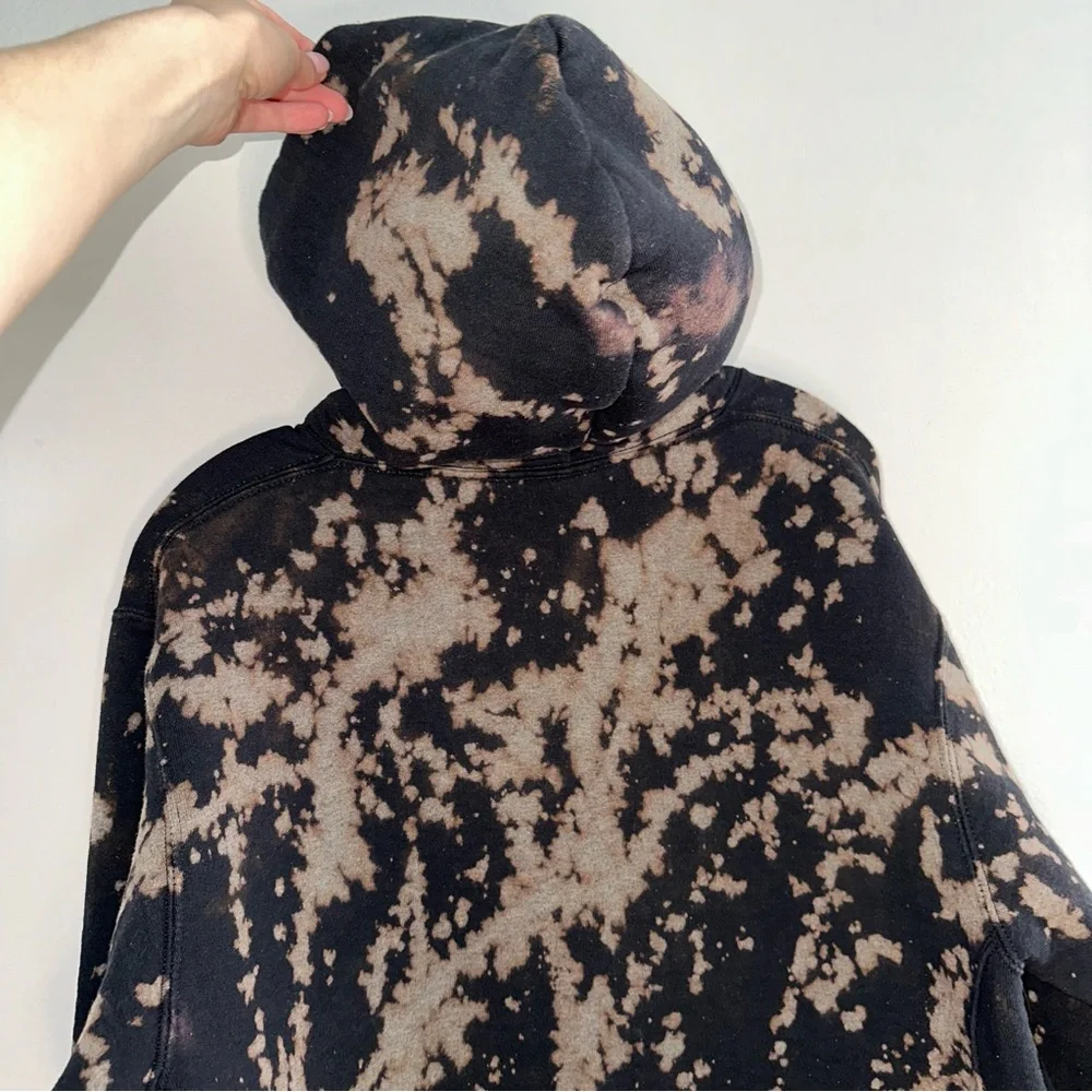 CUSTOM Bleached Zip-Up Hoddie - Picture 2 of 4